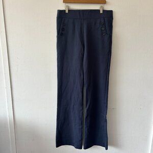 Beta Brand Pull On Trousers Pants Womens Large Tall Blue Pockets Stretchy